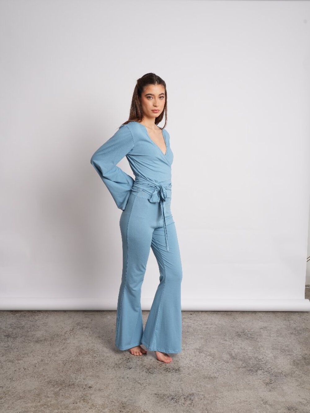The flare comfy pants baby blue